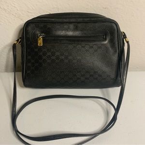 Gucci Vintage Black Monogram Crossbody Bag